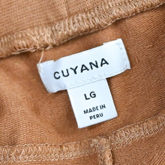 Cuyana Large Tan Terry Pima Cotton Joggers Cropped - Picture 5 of 7